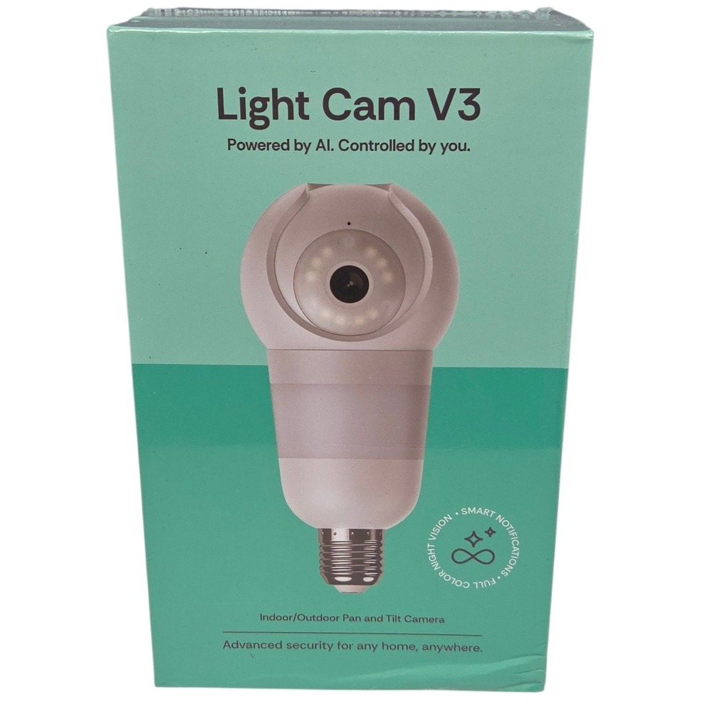 Luna Light Bulb Security Camera 2K WiFi Pan Tilt Night Vision Outdoor Indoor NEW